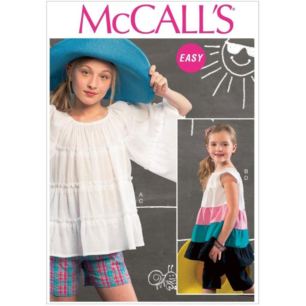McCall's Sewing‎ Pattern 6735 Girls Top Tunic Shorts Pants Size CCE 3-6